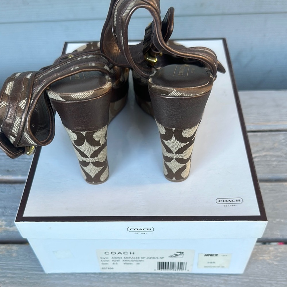 Coach Brown Wedge Shoes (NIB) - Picture 5 of 6